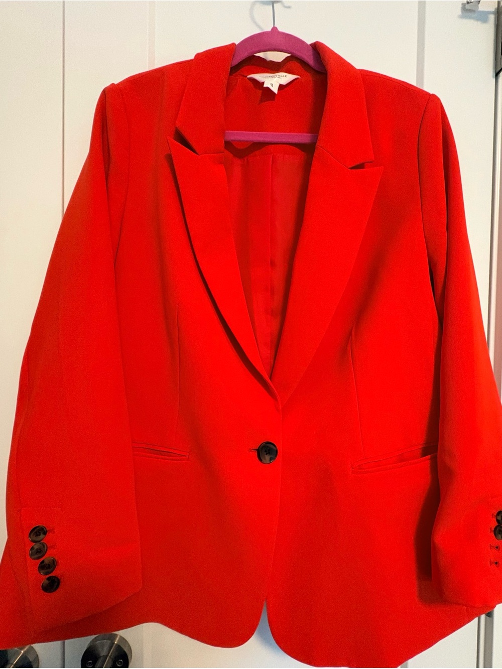 Addition Elle Vibrant Red Single-Button Blazer